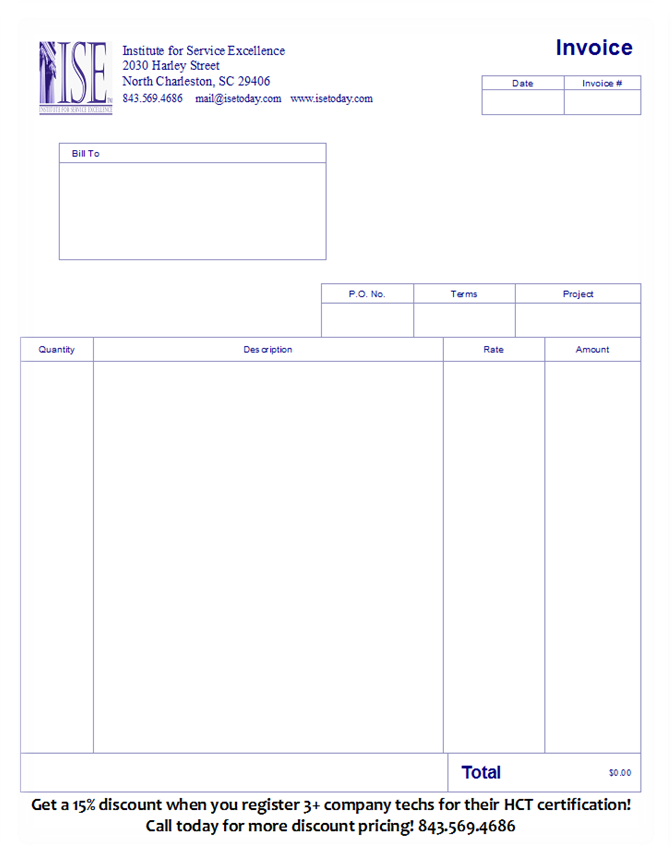 Sample customized cleaning business invoice